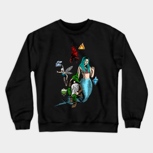 The Elementals - Fairy, Gnome, Mermaid, and Dragon Crewneck Sweatshirt